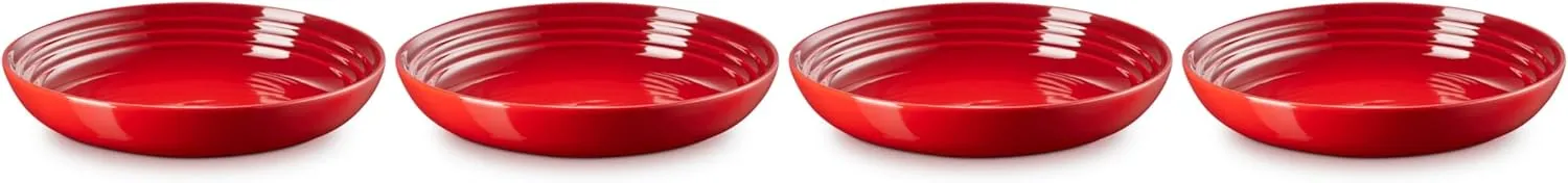 Le Creuset Stoneware Set of 4 Pasta Bowls, 8.5" each, Cerise