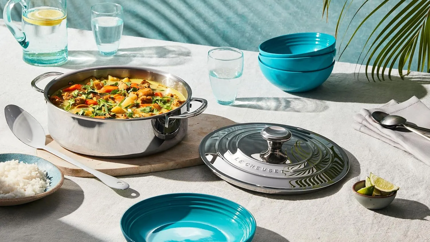 Le Creuset Stoneware Set of 4 Soup Bowls, 22 oz. (6.25") each, Caribbean