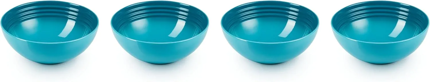Le Creuset Stoneware Set of 4 Soup Bowls, 22 oz. (6.25") each, Caribbean