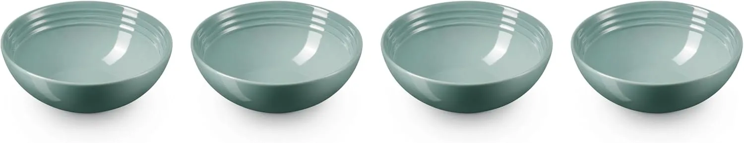 Le Creuset Stoneware Set of 4 Soup Bowls, 22 oz. (6.25") each, Sea Salt