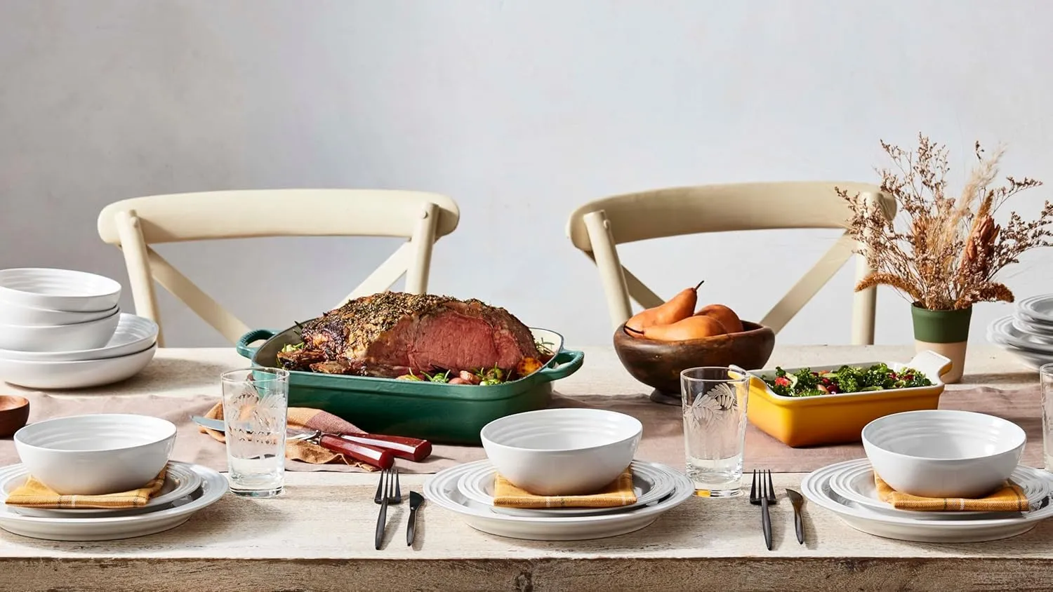 Le Creuset Stoneware Set of 4 Soup Bowls, 22 oz. (6.25") each, White