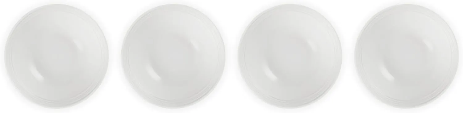 Le Creuset Stoneware Set of 4 Soup Bowls, 22 oz. (6.25") each, White
