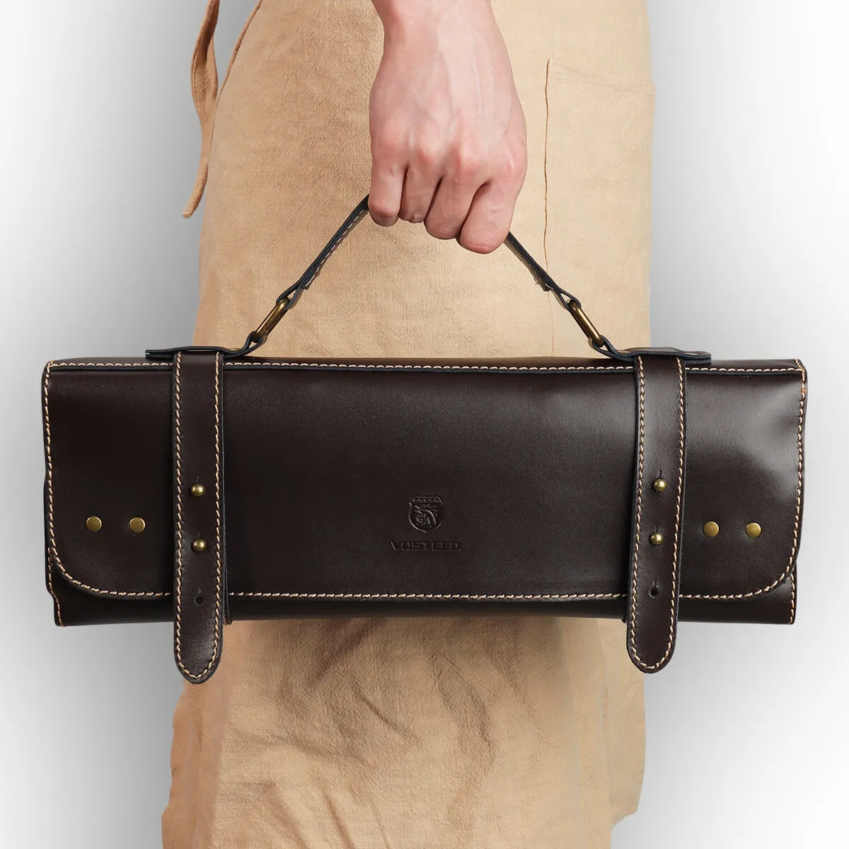 Leather Knife Roll Bag