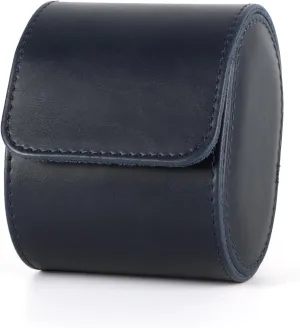 Leather Single Watch Box, Vintage Watch Roll Travel Case for Men and Women, Blue