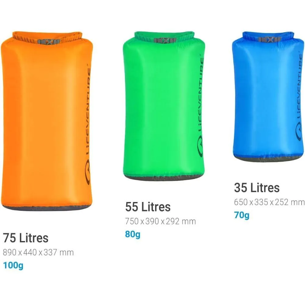 Lifeventure Ultralight 55L Dry Bag (Green)