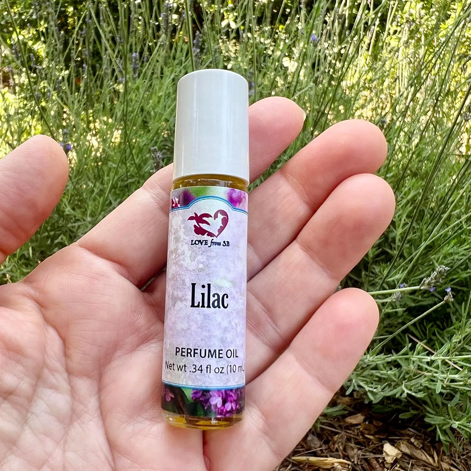 Lilac Perfume Oil | .03 oz/10 ml Roll On Bottle with Organic Jojoba Oil | Made in Santa Barbara, California (Lilac)