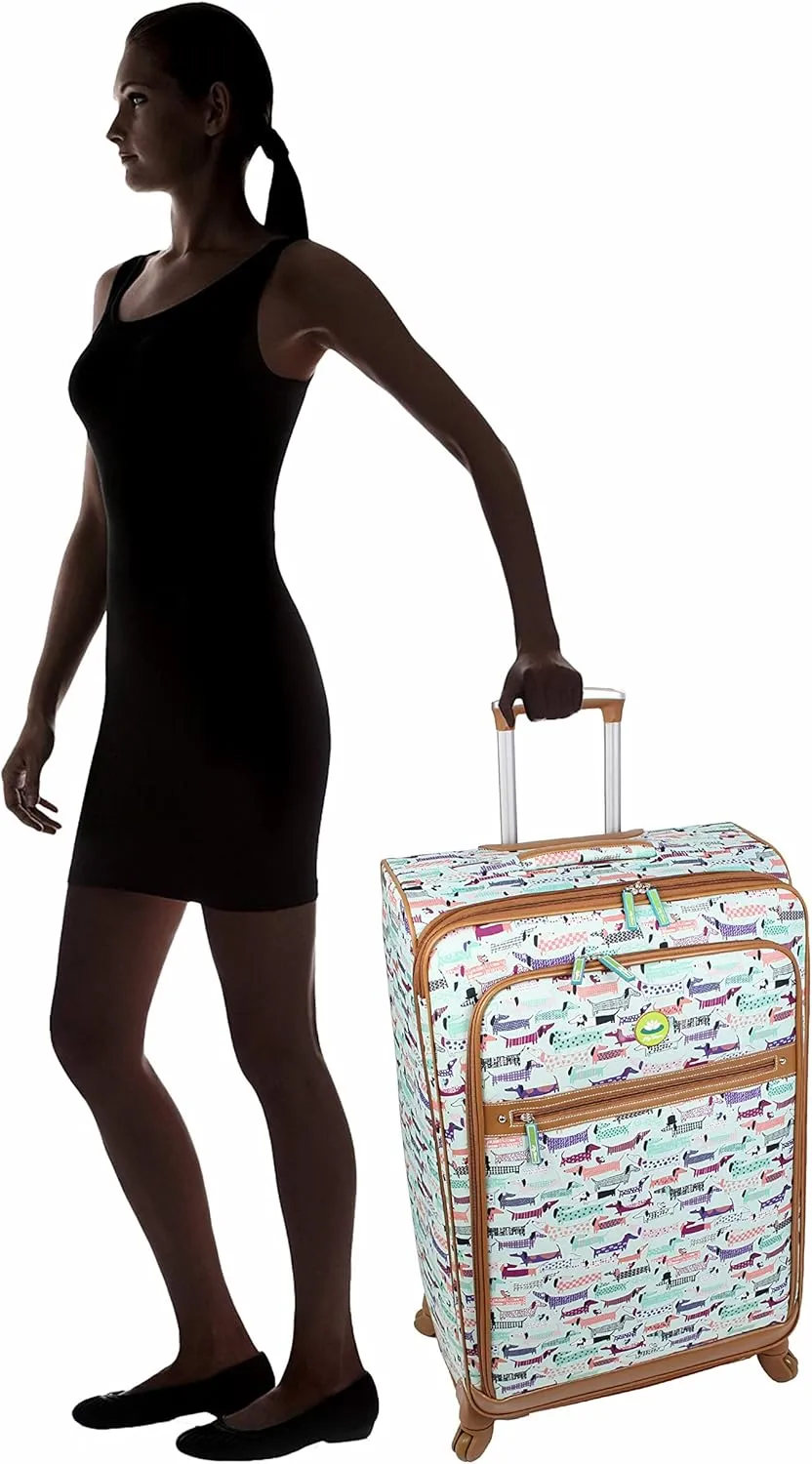 Lily Bloom Design Pattern 28" Luggage Softside Expandable With Double Spinner Wheels, Large Lightweight Suitcase Checked Bag For Women