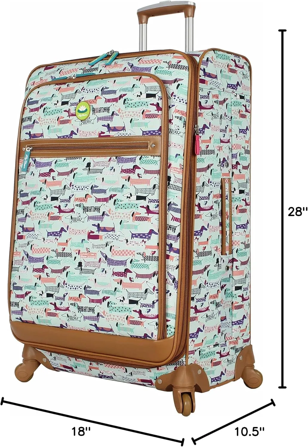 Lily Bloom Design Pattern 28" Luggage Softside Expandable With Double Spinner Wheels, Large Lightweight Suitcase Checked Bag For Women
