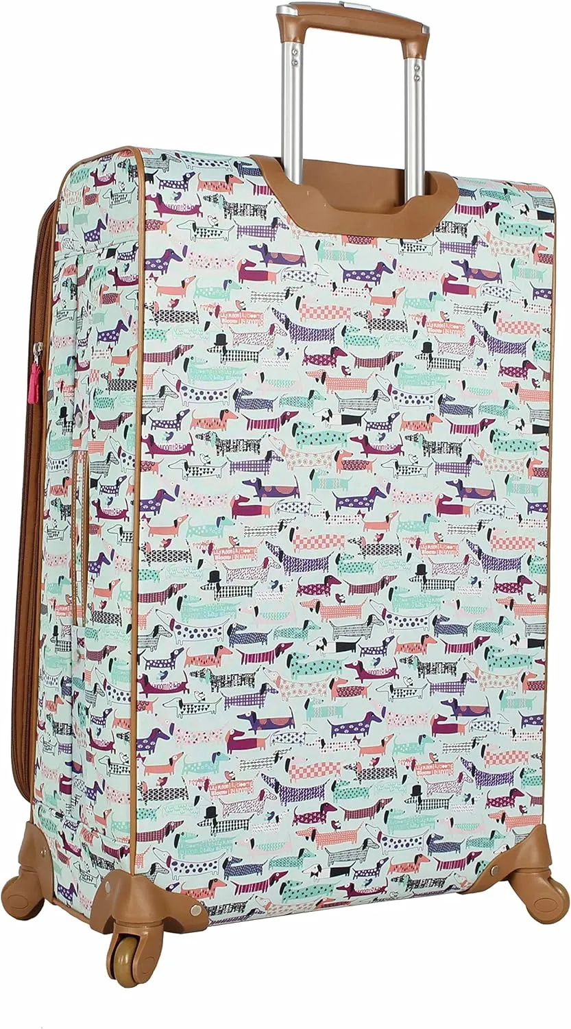 Lily Bloom Design Pattern 28" Luggage Softside Expandable With Double Spinner Wheels, Large Lightweight Suitcase Checked Bag For Women