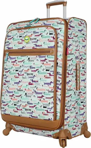 Lily Bloom Design Pattern 28" Luggage Softside Expandable With Double Spinner Wheels, Large Lightweight Suitcase Checked Bag For Women