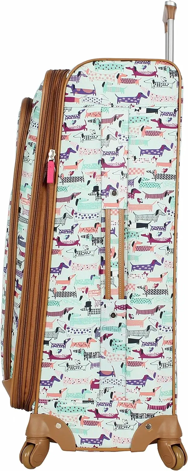 Lily Bloom Design Pattern 28" Luggage Softside Expandable With Double Spinner Wheels, Large Lightweight Suitcase Checked Bag For Women