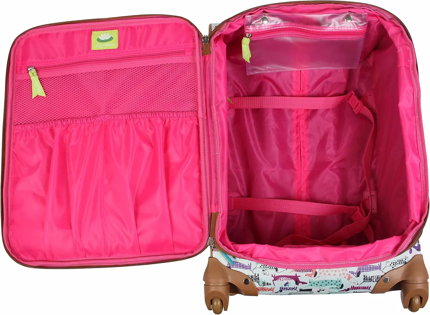 Lily Bloom Design Pattern 28" Luggage Softside Expandable With Double Spinner Wheels, Large Lightweight Suitcase Checked Bag For Women