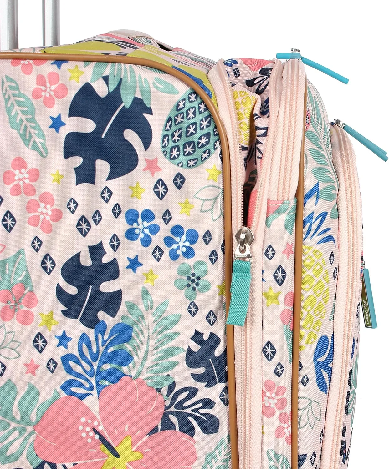 Lily Bloom Luggage Set 4 Piece Suitcase Collection With Spinner Wheels For Woman (Trop Pineapple)