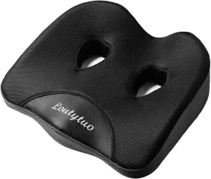 LOUTYTUO Seat Cushion Pillow,100% Memory Foam and Washable Cover,for Office Chair,Car Seat and Wheelchair,Tailbone & Sciatica & Back Pain Relief