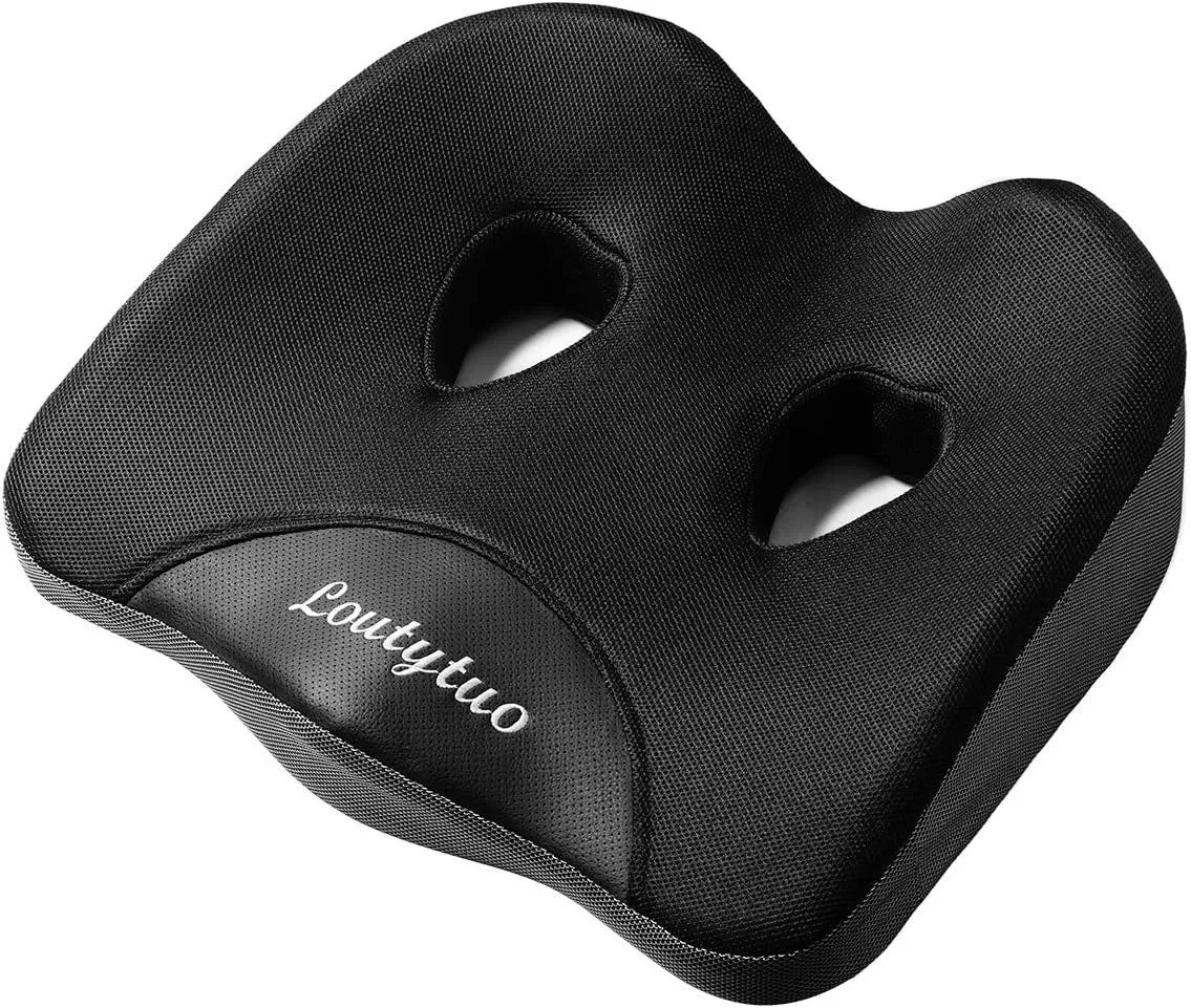 LOUTYTUO Seat Cushion Pillow,100% Memory Foam and Washable Cover,for Office Chair,Car Seat and Wheelchair,Tailbone & Sciatica & Back Pain Relief