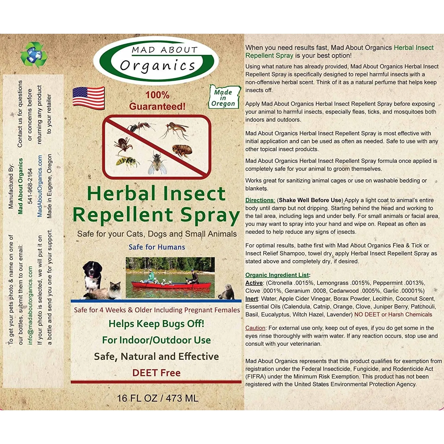 Mad About Organics | Organic Herbal Insect Relief Spray