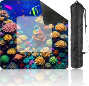 Mahjong Mat 31.5" x 31.5" Tropical Fish Non-Slip Noise Reduction Table Cover for Mahjong Dominoes Poker Card Board and Tile Games