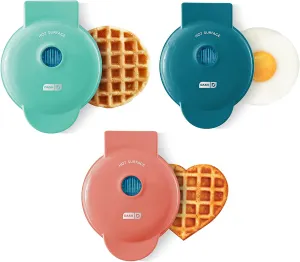 Maker Mini   New-year sale Heart-Shaped Waffle Mini Maker 3-Pack Mini Waffle Gift Mini Griddle Set, Maker Discounted shipping   Maker