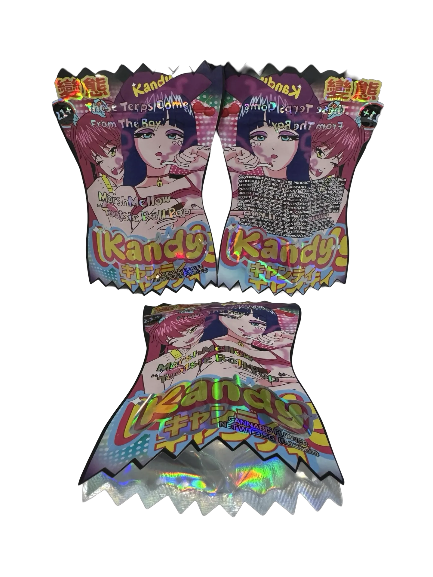 Marshmellow Tootsy Roll Pop Mylar Bags 3.5g Kandy