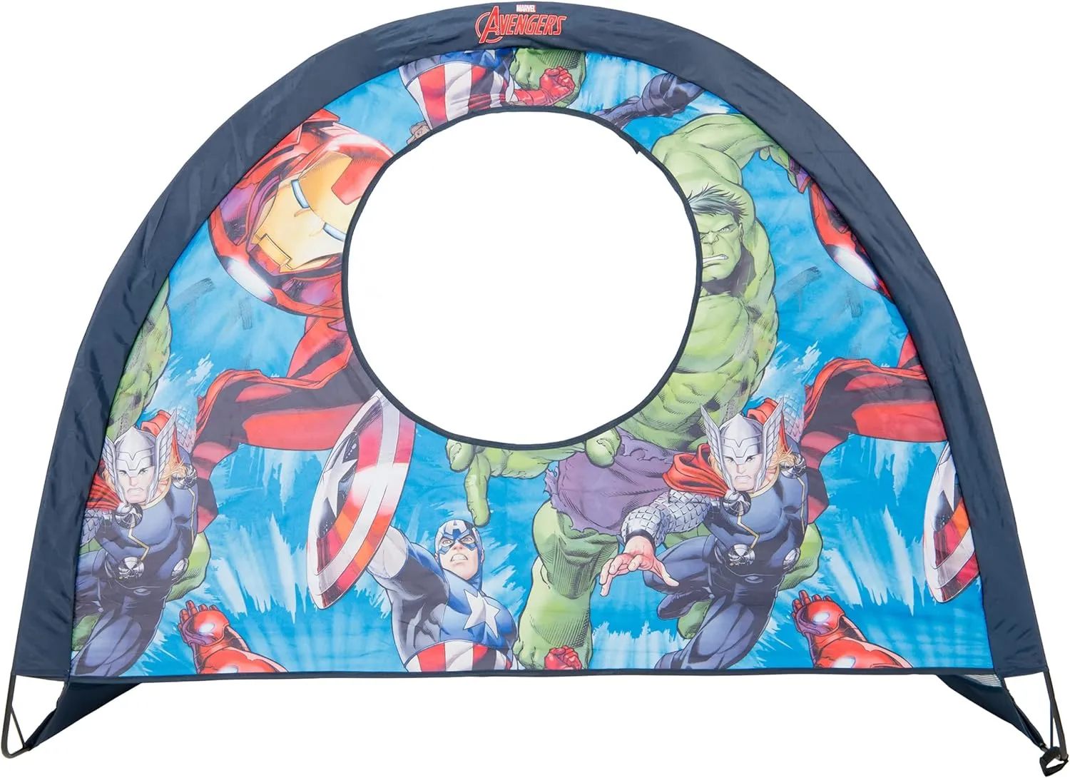 Marvel Avengers Pop Up Soccer Goal, 4 ft Kids Outdoor Pop Up Goal Featuring Captain America, Iron Man, Hulk, and Thor, Multi
