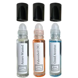 Masculine Trio Men's Fragrance - Concentrated Roll On Body Oil, Alcohol Free Perfume Oil Gift For Men