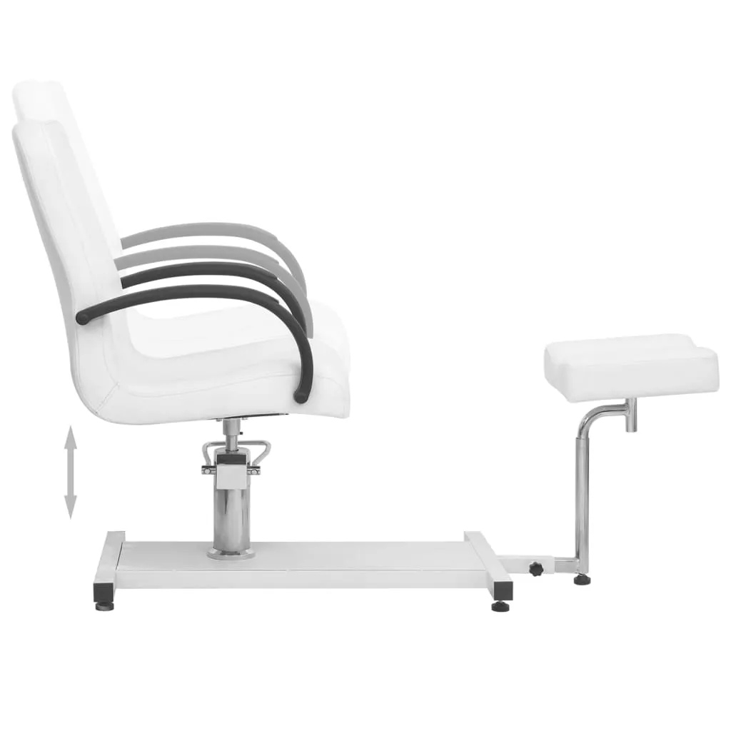 Massage Chair with Footrest White 50"x23.6"x38.6" Faux Leather