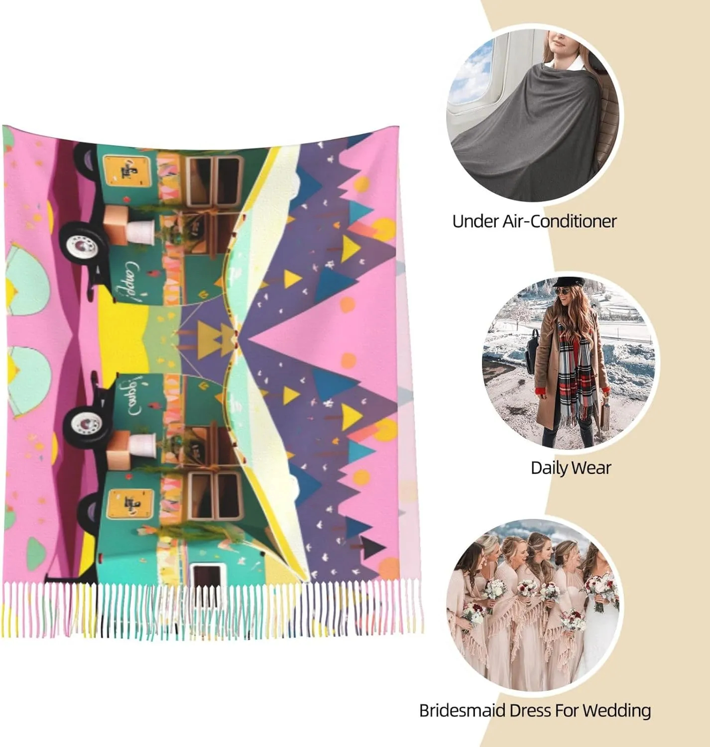 Math Formula Exquisite Cashmere Tassel Scarf And Shawl Wraps Lightweight Fashion Scarf Presents For Ladies