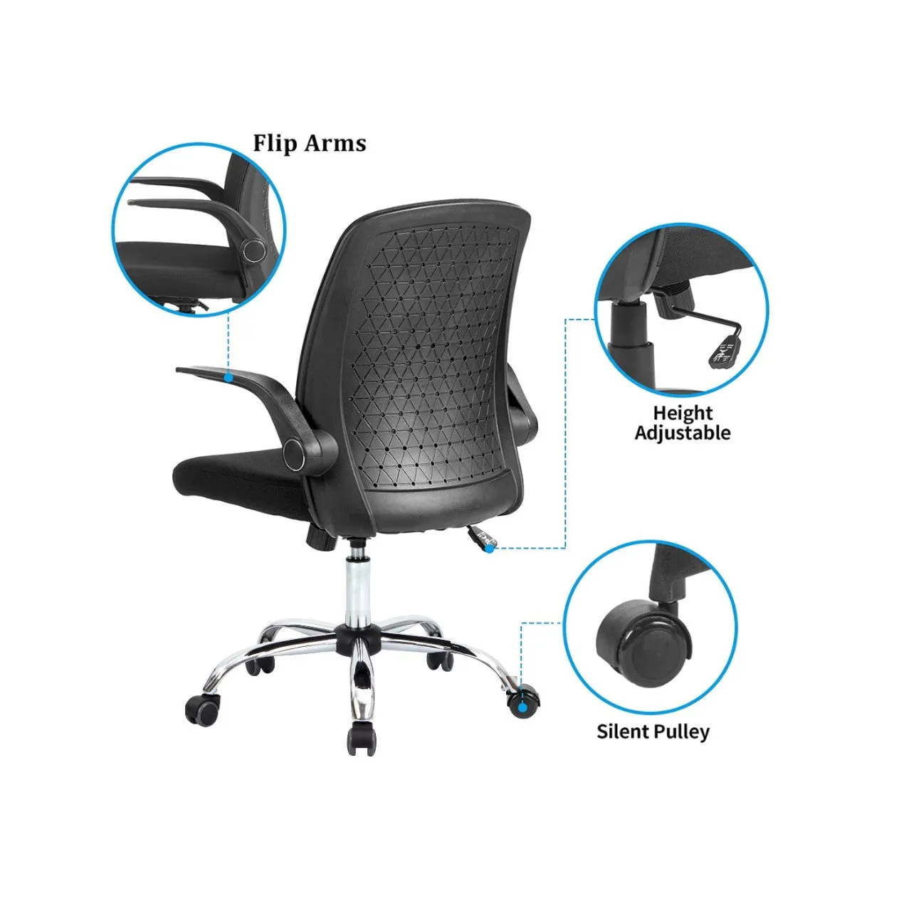 Medium Back Office Mesh Office Chair (1179 Black)