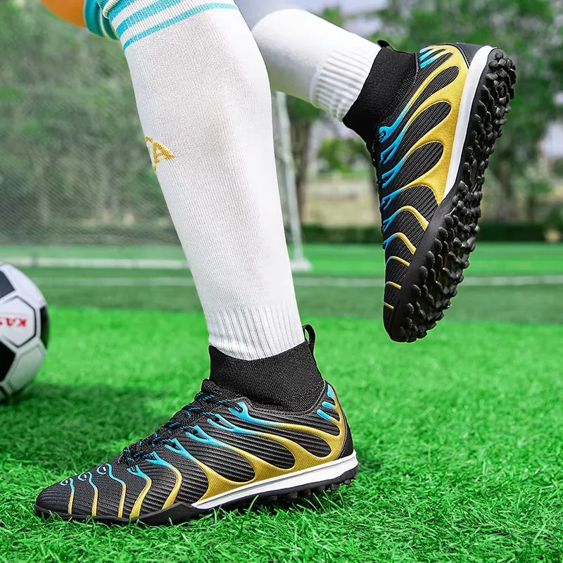 Men Football Boots High Top Soccer Shoes Kids Professional Field Cleats Football Teenager Anti-Slip Crampon Futbol Sneaker 2025