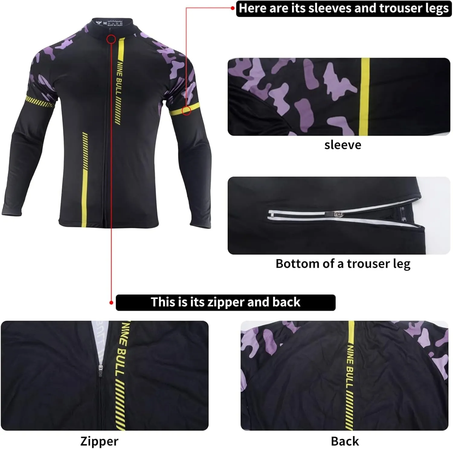Men's Cycling Jersey Set - Reflective Quick-Dry Biking Shirt and 3D Padded Cycling Bike Shorts