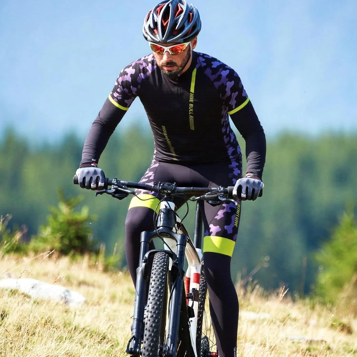 Men's Cycling Jersey Set - Reflective Quick-Dry Biking Shirt and 3D Padded Cycling Bike Shorts