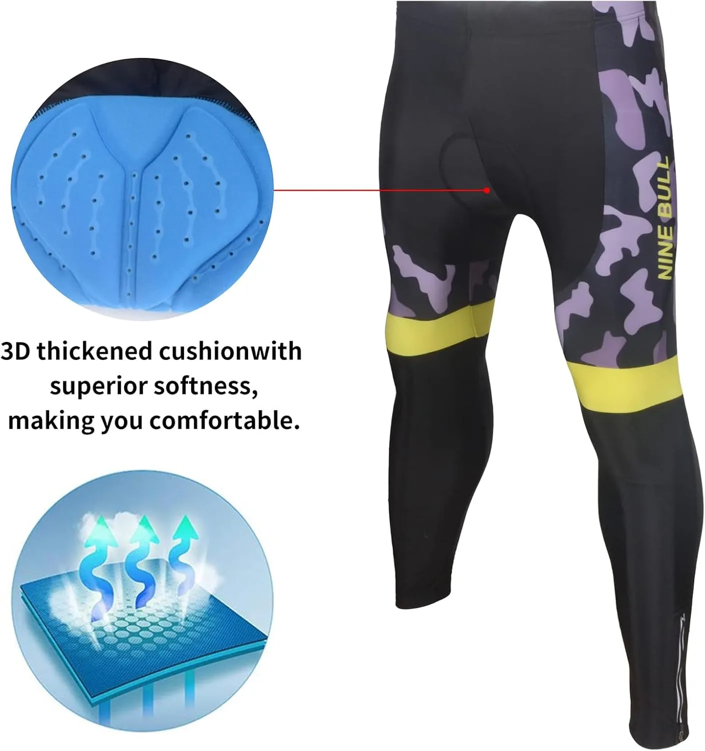 Men's Cycling Jersey Set - Reflective Quick-Dry Biking Shirt and 3D Padded Cycling Bike Shorts