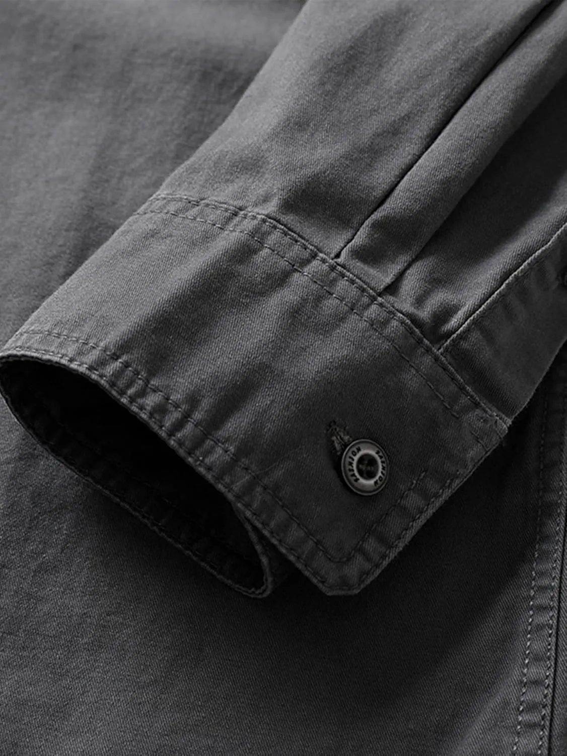 Men's Roll-Up Sleeve Cargo Work Shirts with Pockets