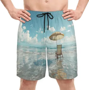 Mens Swim Trunks Chair Umbrella Quick Dry Board Shorts with Mesh Lining