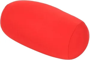 Microbead Roll Neck Pillows Comfy Bean Bag Pillow Mooshi Foam Bolster Tube Cushion Back Head Lumbar Support Sleeping Throw Pillows for Travel Airplane Car Sofa Bed (Red, 12.6''X6.3'')