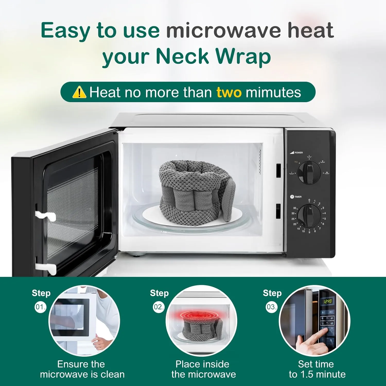 Microwavable Heating Pad for Neck and Shoulders Back 33 * 6" Extra Long Weighted Microwave Moist Heat Pack for Cramps, Pain Relief Warm Compress Neck Wrap to Relax Sore Muscles, Joints, 1 Pack