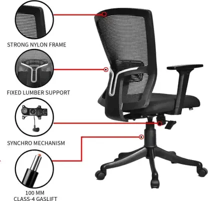 Mid Back Executive Office Chair with Chrome Base