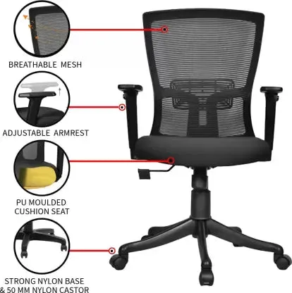 Mid Back Executive Office Chair with Chrome Base