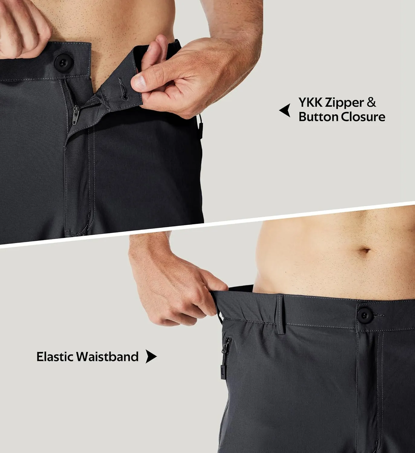 MOURCE Hiking Pants Men Lightweight Quick Dry - Water Resistant Stretch Cargo Travel Pants for Men with 6 Pockets