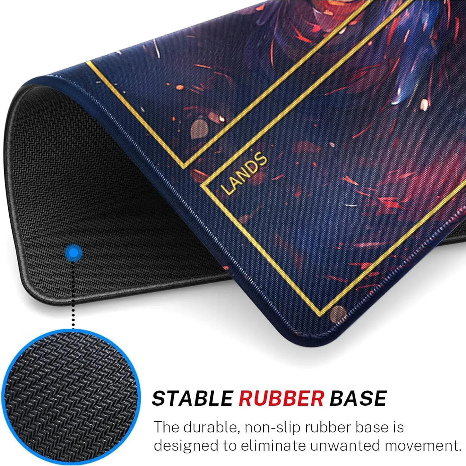 MTG MAT, 24" x 14" MTG Playmats Stitched Edges for MTG TCG Trading Card Smooth Rubber Surface Anti-Slip Mouse Pad with Storage Bag Thickened 3mm