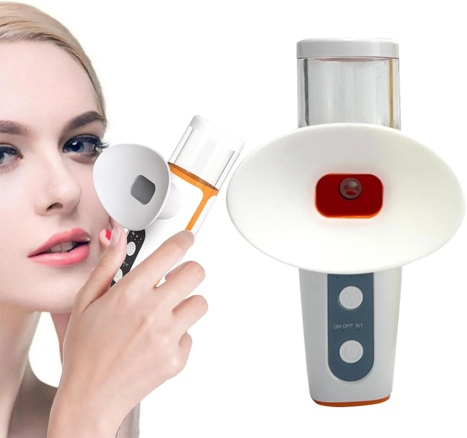 Nano Eye Mist Steamer, Dry Eye Relief, Heated Eye Mask, Mini Eye Hydrating Soothing Sprayer for Moisturizing, Cleaning (White)