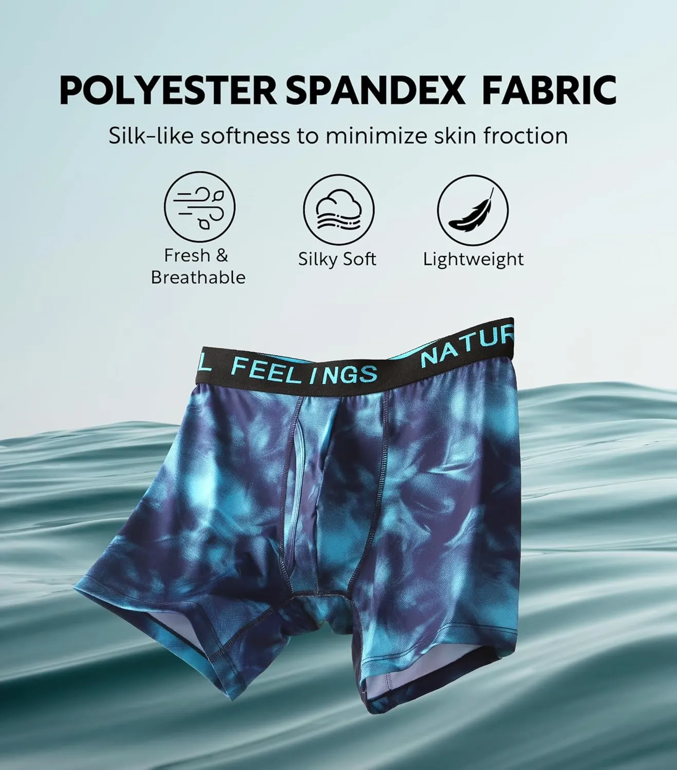 Natural Feelings Mens Underwear Coolzone Boxer Briefs for Men Pack Stretch Performance Quick Dry Sports Underwear