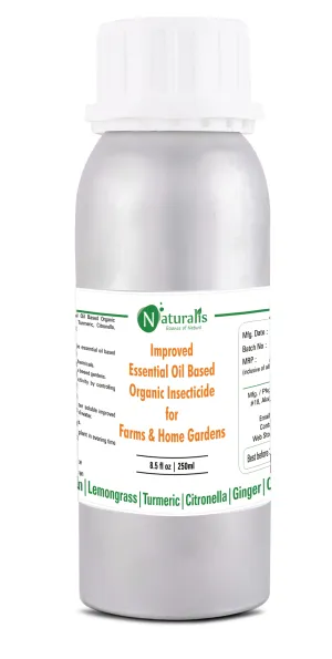 Naturalis New Improved Essential Oil Based Organic Insecticide (Neem, Lemongrass, Citronella, Turmeric) Farms & Home Gardens
