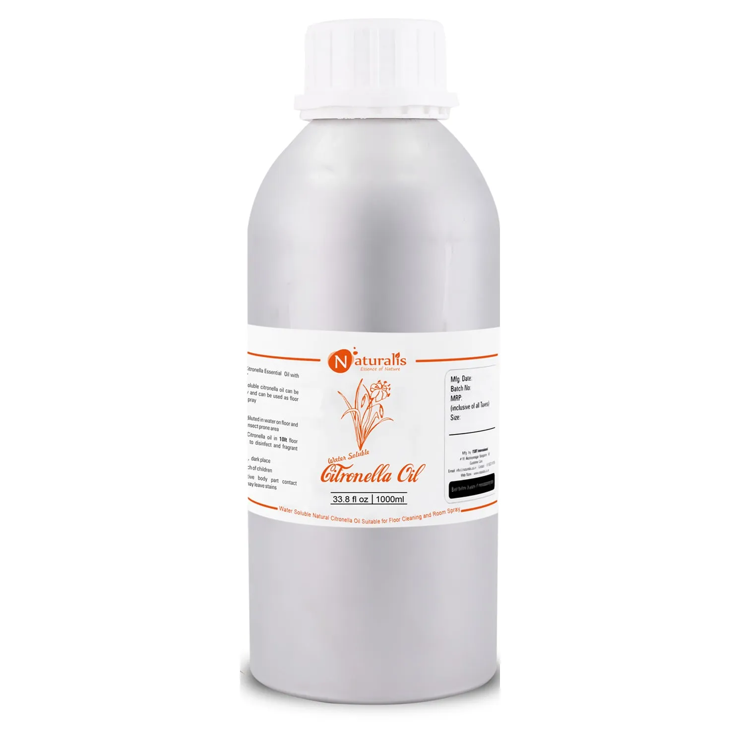Naturalis Water Soluble Natural Citronella Oil Suitable for Floor Cleaning and Room Spray