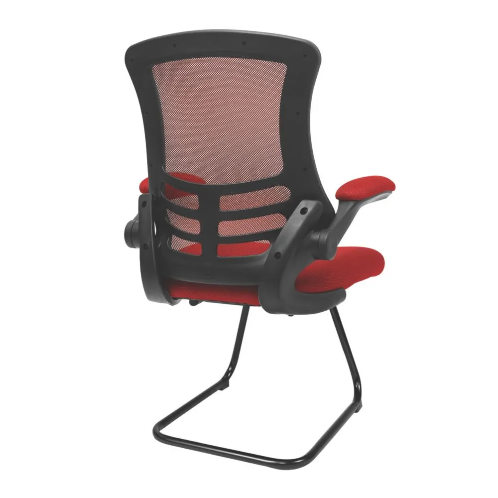 Nautilus Designs Luna Medium Back Cantilever/Visitor Chair Red