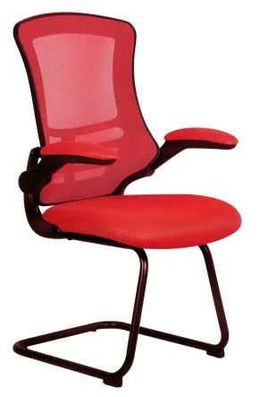 Nautilus Designs Luna Medium Back Cantilever/Visitor Chair Red