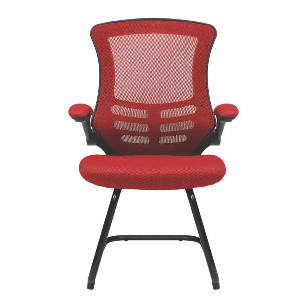Nautilus Designs Luna Medium Back Cantilever/Visitor Chair Red