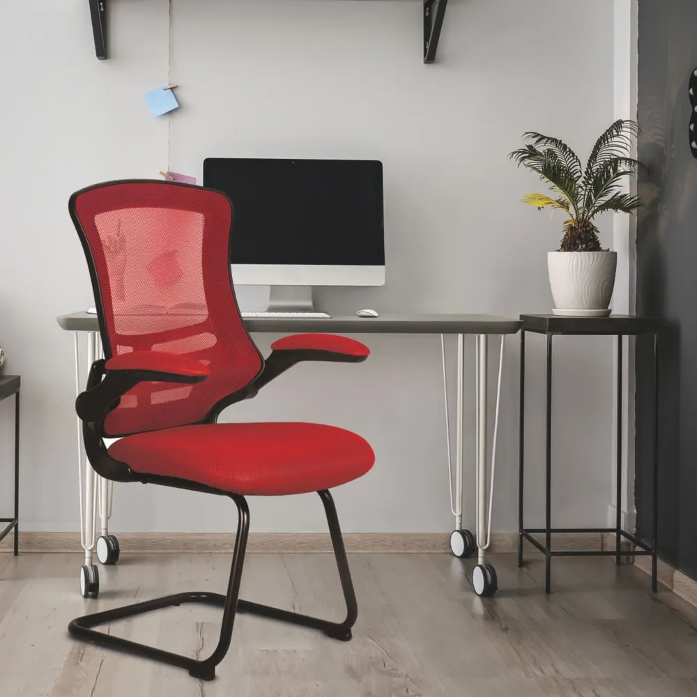 Nautilus Designs Luna Medium Back Cantilever/Visitor Chair Red