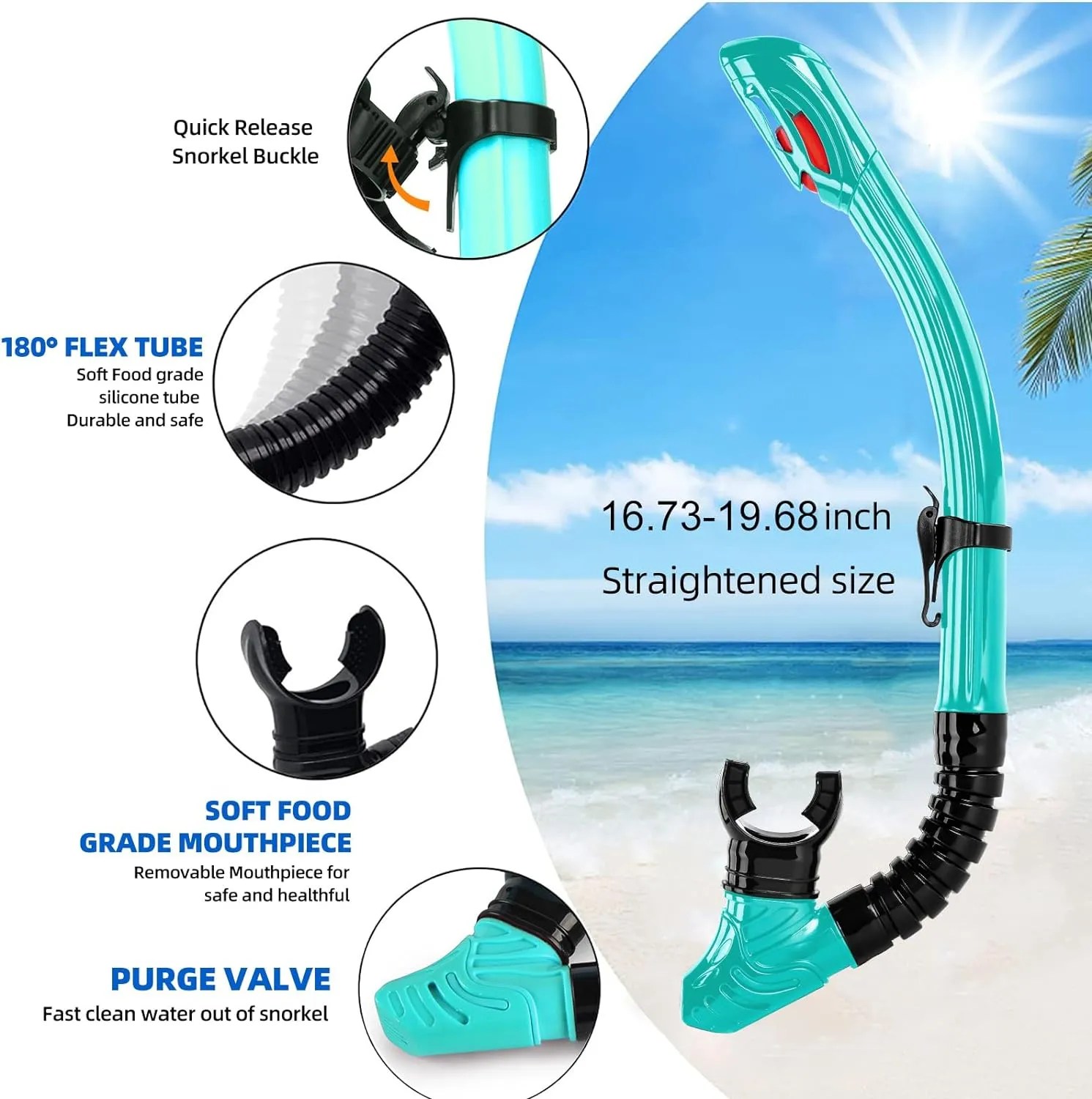 Nearsighted Snorkeling Gear for Adults Youth, Professional Full Dry Top Silicone Snorkel Set, Anti-Fog Scuba Diving Mask with Adjustable Strap