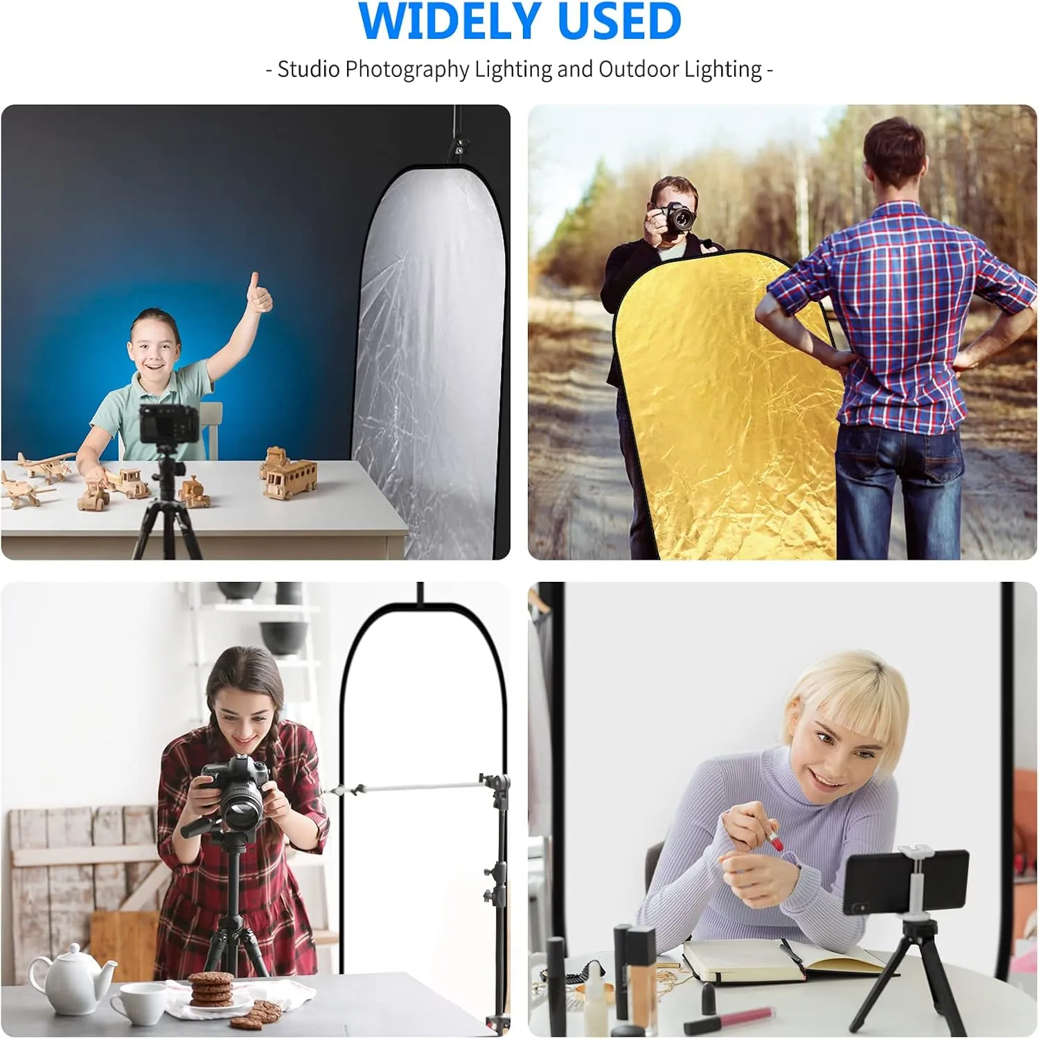 NEEWER 47"x71"/120x180cm Light Reflectors for Photography, Portable 5 in 1 Collapsible Multi Disc with Bag - Translucent, Silver, Gold, Black, White Diffuser for Studio and Outdoor Lighting